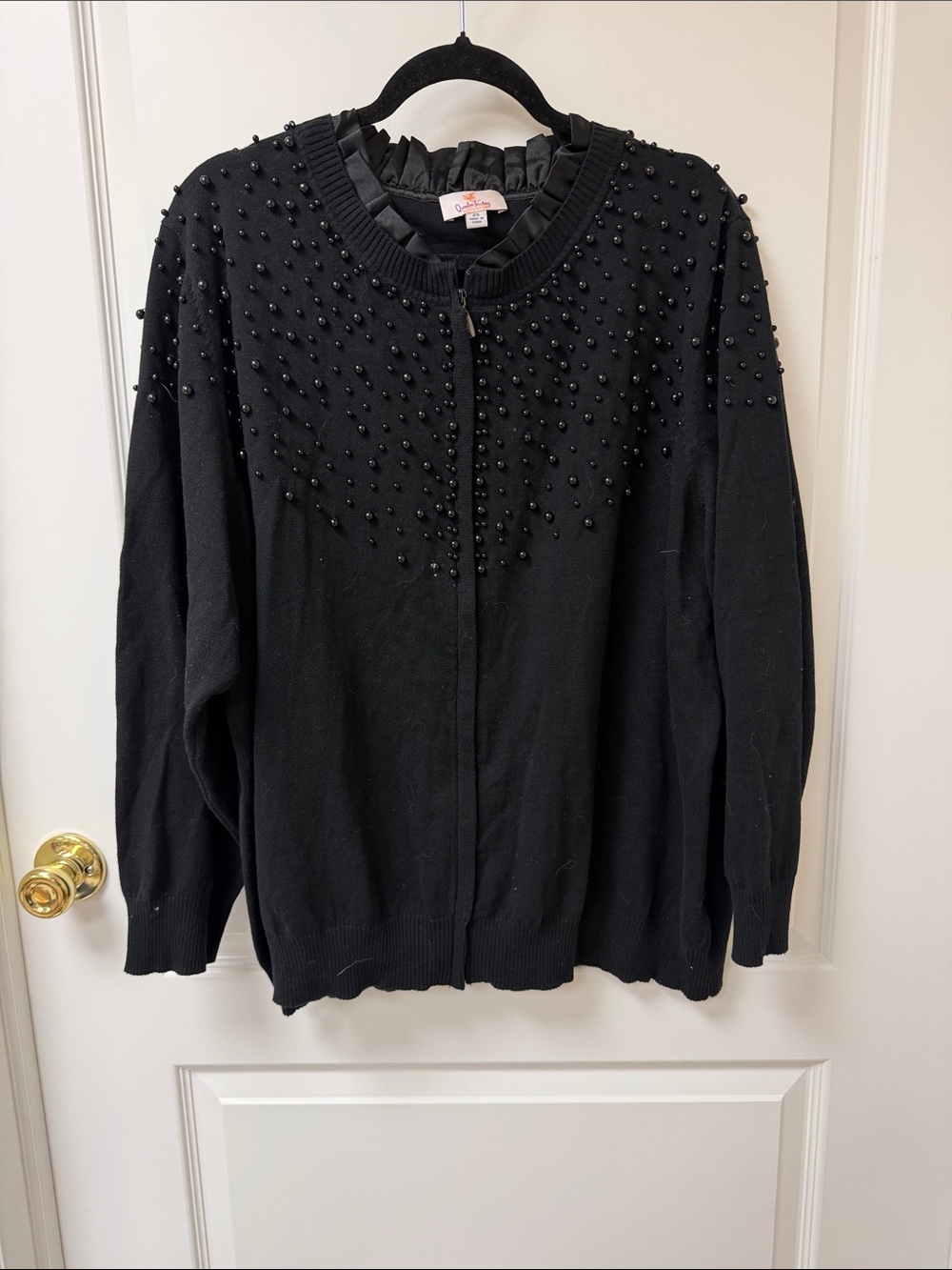 Quacker Factory Black Beaded Sweater